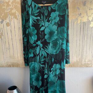 Midi Floral Long Sleeve Cocktail Dress